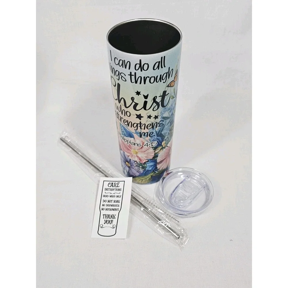 I Can Do All Things Through Christ 4:13 20oz Stainless Steel Skinny Tumbler